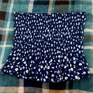 Blue and white floral Rue21 tube top